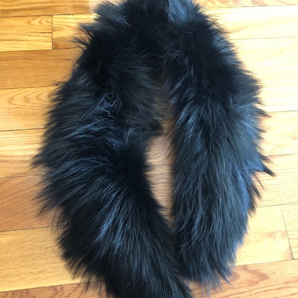 Real black fur collar 100cm - Picture 1 of 4